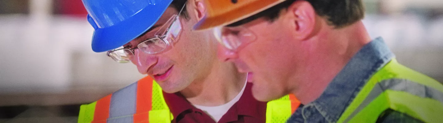 Workers in hard hats