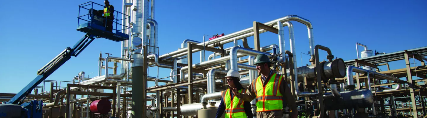 2 construction workers at power plant 