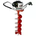 Red and Black One-man Gas Power Auger on White Background Product Shot