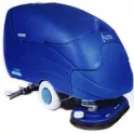 Blue Walk-behind Floor Scrubber On White Background Product Shot 