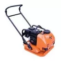 Orange and Black Plate Compactor On White Background Product Shot