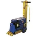 Blue And Yellow Walk-behind Floor Scraper On White Background Product Shot