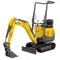 Yellow and black Wacker Neuson mini excavator