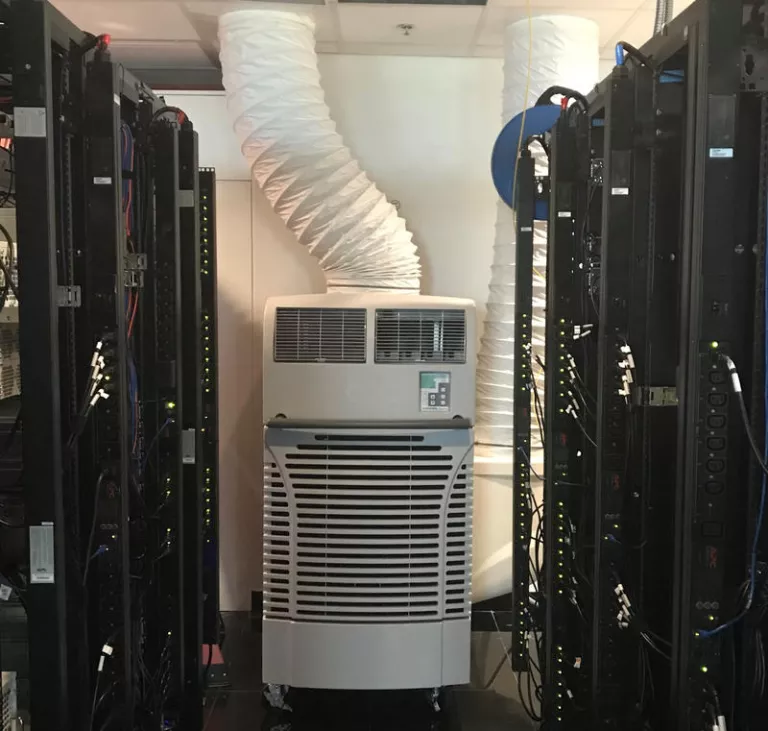 white spot cooler inside a server room