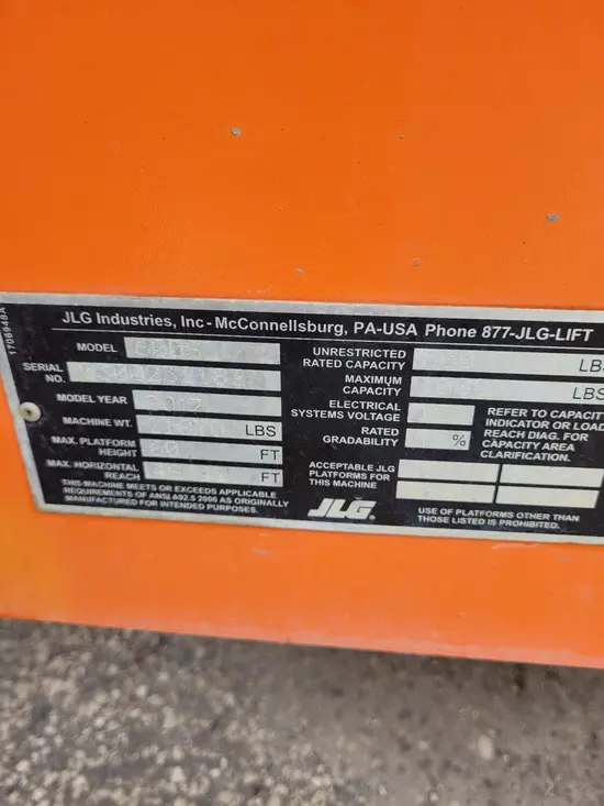 2017 JLG 600S Boom Lift