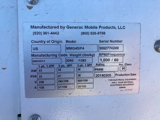 2018 Magnum Pro MMG45IF4 Diesel Generator
