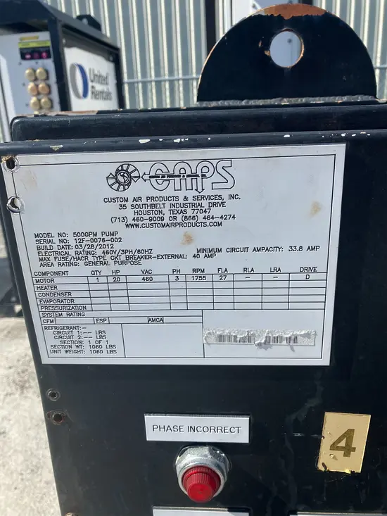 2012 Custom Air Products & Services CAPS-500GPM-480 Chiller