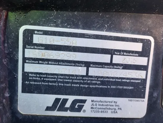 2015 JLG G10-55A Forklift