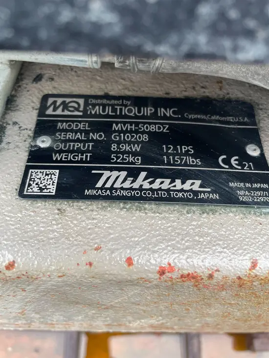 2021 Multiquip MVH508DZ Vibratory Plate Compactor