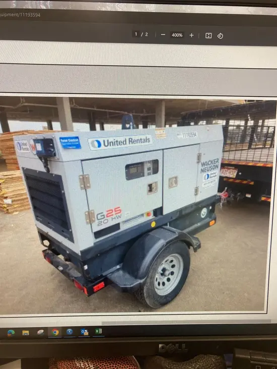 2021 Wacker Neuson G25 T4F Diesel Generator