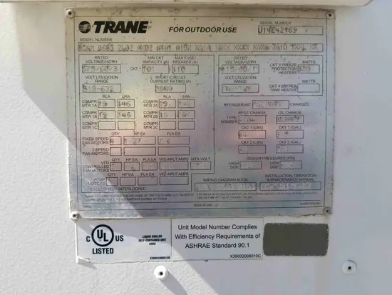 2014 TRANE CGAM 060 Chiller