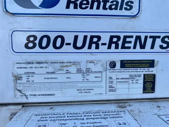 2020 Generac MLT4200IVF4 Towable Light Tower