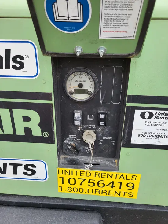 2018 Sullair 185DPQ-KU-T3 Air Compressor