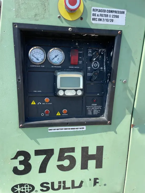 2016 Sullair 375RH/DPQ/JD3 Air Compressor
