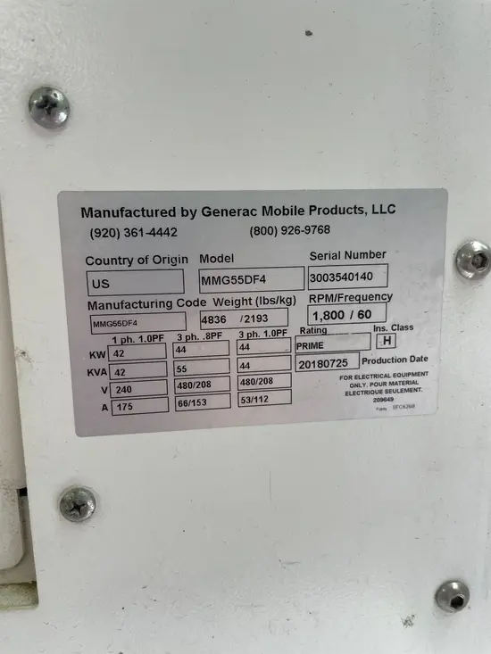2018 Magnum Pro MMG55DF4 Diesel Generator