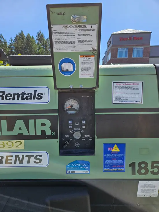 2018 Sullair 185DPQ-KU-T3 Air Compressor