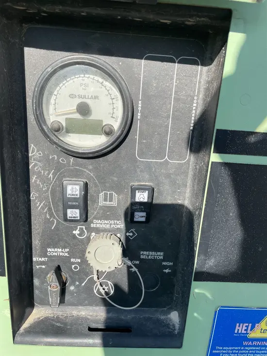 2018 Sullair 185DPQ-KU-T3 Air Compressor