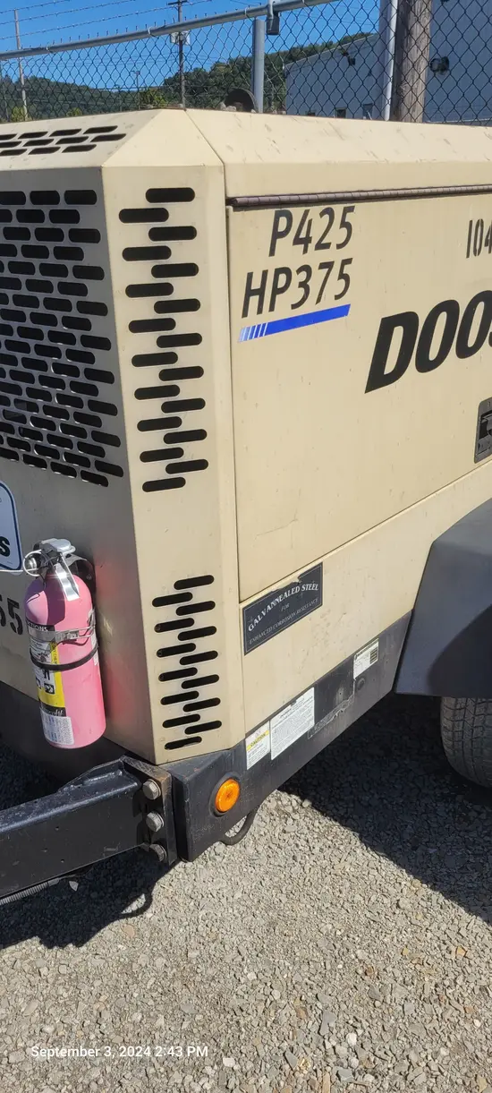 2016 Doosan P425/HP375WCUT4 Air Compressor