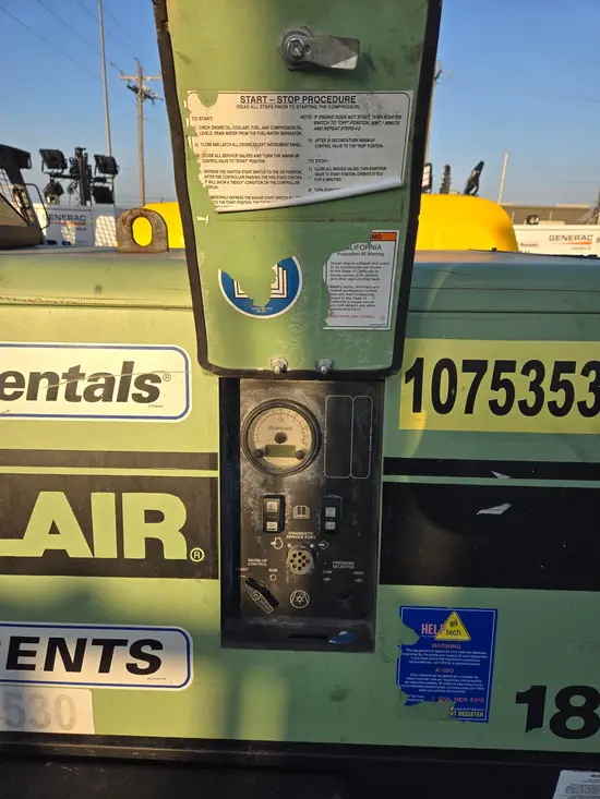 2018 Sullair 185DPQ-KU-T3 Air Compressor