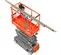 Orange Scissor Lift with a Pipe Cradle Accessory attached