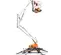 White and Orange and Black Snorkel Electric Towable Boom Lift
