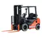 Orange and black Toyota warehouse forklift