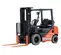 Orange and black Toyota warehouse forklift with scale