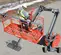 Red and grey SKYJACK Pipe Rack Accessory for Boom Lift