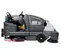 Gray Nilfisk 62 inch Ride-on Floor Scrubber Sweeper