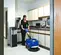 Blue and black NILFISK Walk-Behind Power Scrubber, 12 in., Battery Powered