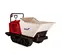 Red and white and black CANYCOM Concrete Buggy, 16 cubic ft., Tracks, Gas Powered