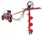 Red LITTLE BVR One-man Auger, 11 HP, 72 in. Depth, Hydraulic Powered