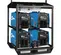 Black and blue MILLERELEC Welder Rack, 450 Amps, 4 Pack