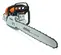 Orange, gray and black STIHL Chainsaw, 20 in., Gas Powered