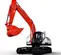 Red, black and gray LINK-BEKT 50,000-59,999 lb. Excavator