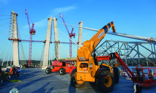 Crane at bridge jobsite
