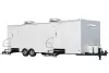 ROS white 8-Head Shower Trailer exterior photogrph