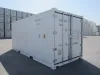 Exterior cargo doors on a white refrigerated shipping container
