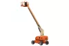 Orange and beige JLG 76-80 ft. Telescopic Boom Lift, Diesel or Gas/LP