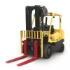 Yellow and Black and Red HYSTER 12,500-15,000 lb. Diesel Warehouse Forklift, Cushion Tires