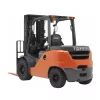 Orange and black Toyota warehouse forklift