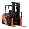 Orange and black Toyota Diesel Warehouse forklift