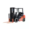 Orange and black TOYOTA 6,000 lb. Gas/LP or Diesel Warehouse Forklift, Quad Mast, Pneumatic Tires