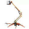 Orange and beige JLG 46-50 ft. Towable Boom Lift, Electric or Gas/LP