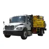 White Freightliner Attenuator Truck with Traffic Arrow Board