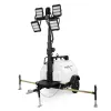 Black and white Generac Towable Light Tower with 16-20kW Generator, Diesel Powered