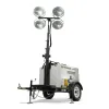 White and black Generac Towable Light Tower with 16-20kW Generator, Vertical Mast, Diesel Powered
