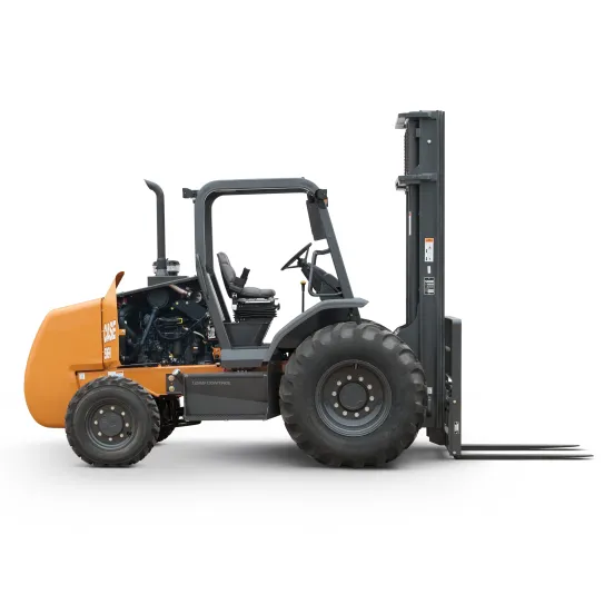 Orange and Black CASE 6,000 lb. Straight Mast Rough Terrain Forklift, 11-20 ft., 2WD