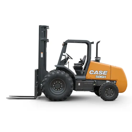 Orange and Black CASE 6,000 lb. Straight Mast Rough Terrain Forklift, 11-20 ft., 4WD