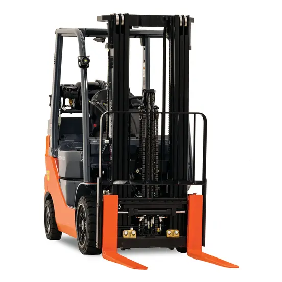 Orange and black Toyota Warehouse Forklift with Cushion Tires